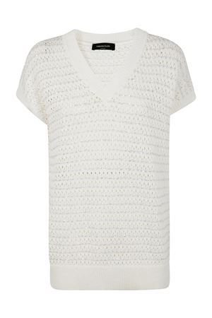 T-shirt in maglia traforata bianco FABIANA FILIPPI | MAD275F572L35300000142
